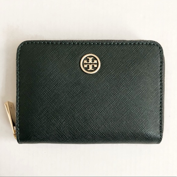 ❌SOLD❌ Tory Burch Robinson Zip Coin Purse in Jitney Green - Picture 2 of 3